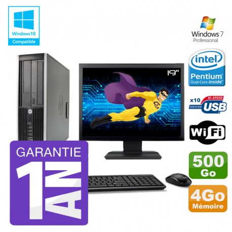 PC HP 8200 SFF Intel G630 4Go Disque 500Go Graveur Wifi W7 Ecran 19"