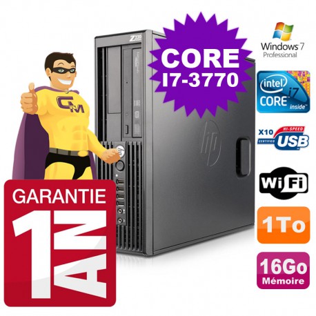 HP WorkStation Z220 SFF Core i7-3770 3.4Ghz 16Go Disque 1To Graveur W7 Pro Wifi