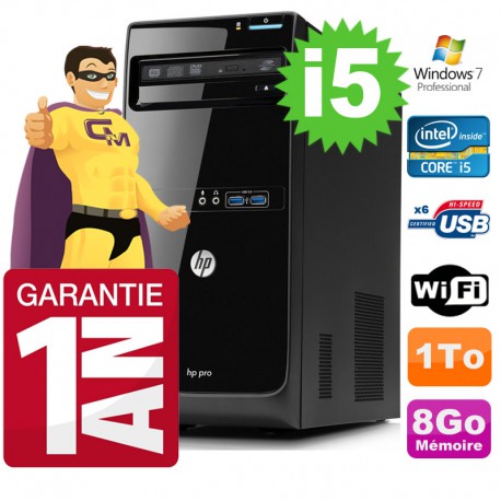 PC Tour HP Pro 3400 MT Core I5-2400 8Go Ddr3 Disque Dur 1To Graveur WIFI Win 7