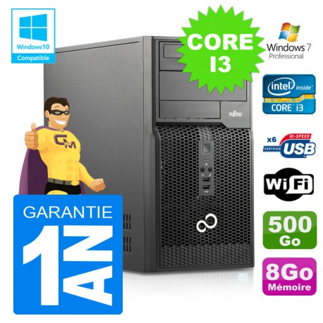 PC Tour Fujitsu Esprimo P400 I3-2120 RAM 8Go Disque 500Go Wifi W7