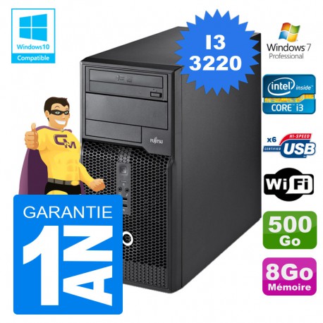 PC Tour Fujitsu Esprimo P400 I3-3220 RAM 8Go Disque 500 Go Wifi W7