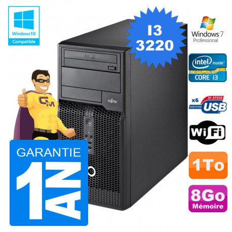 PC Tour Fujitsu Esprimo P400 I3-3220 RAM 8Go Disque 1 To Wifi W7