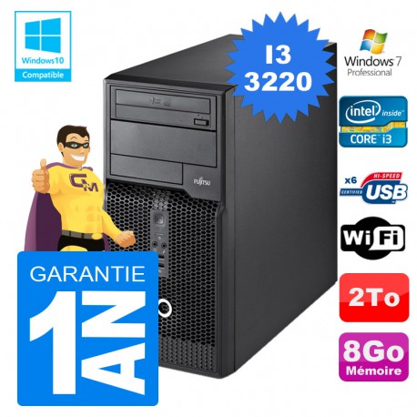 PC Tour Fujitsu Esprimo P400 I3-3220 RAM 8Go Disque 2 To Wifi W7