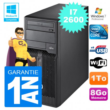 PC Tour Fujitsu Esprimo P400 I7-2600 RAM 8Go Disque 1 To Wifi W7
