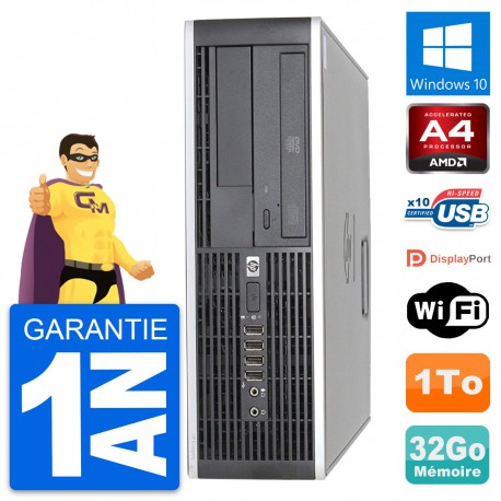 PC HP 6305 Pro SFF AMD A4-5300B RAM 32Go Disque Dur 1To Windows 10 Wifi