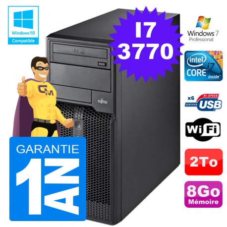 PC Tour Fujitsu Esprimo P400 I7-3770 RAM 8Go Disque 2 To Wifi W7