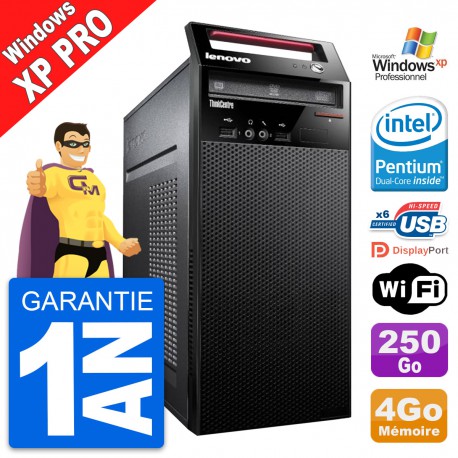 PC Tour Lenovo ThinkCentre E73 Intel G3220 RAM 4Go Disque 250Go Windows XP
