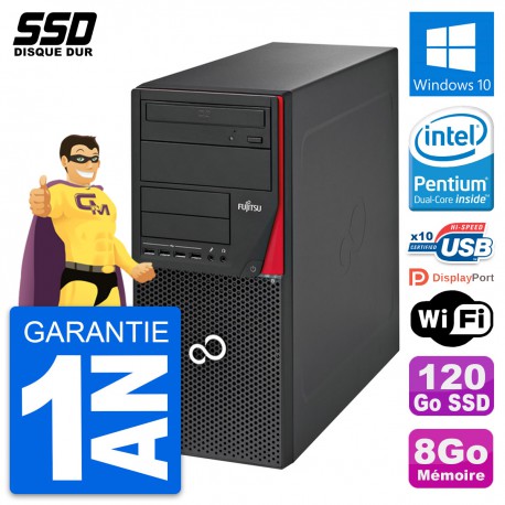 PC Tour Fujitsu Esprimo P720 Intel G3220 RAM 8Go SSD 120Go Windows 10 Wifi