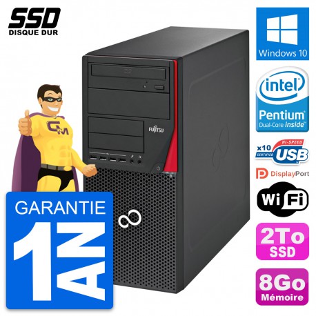 PC Tour Fujitsu Esprimo P720 Intel G3220 RAM 8Go SSD 2To Windows 10 Wifi