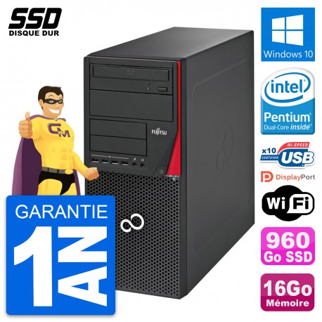 PC Tour Fujitsu Esprimo P720 Intel G3220 RAM 16Go SSD 960Go Windows 10 Wifi