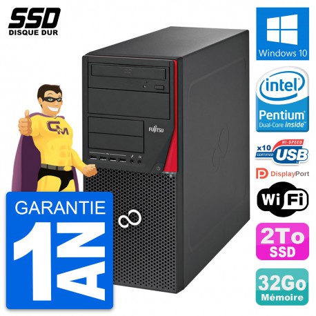 PC Tour Fujitsu Esprimo P720 Intel G3220 RAM 32Go SSD 2To Windows 10 Wifi
