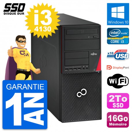 PC Tour Fujitsu Esprimo P720 Intel Core i3-4130 RAM 16Go SSD 2To Windows 10 Wifi
