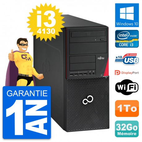 PC Tour Fujitsu Esprimo P720 Intel i3-4130 RAM 32Go Disque 1To Windows 10 Wifi