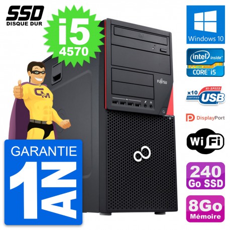 PC Tour Fujitsu Esprimo P720 Intel i5-4570 RAM 8Go SSD 240Go Windows 10 Wifi