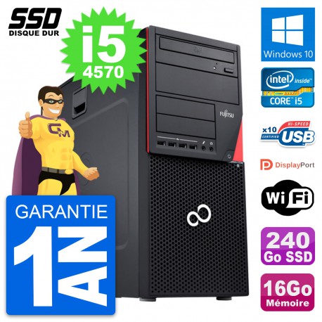 PC Tour Fujitsu Esprimo P720 Intel i5-4570 RAM 16Go SSD 240Go Windows 10 Wifi