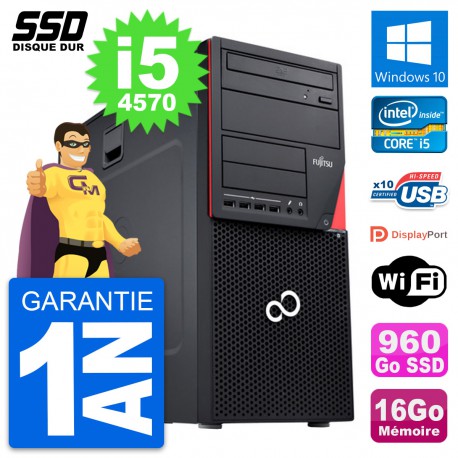 PC Tour Fujitsu Esprimo P720 Intel i5-4570 RAM 16Go SSD 960Go Windows 10 Wifi