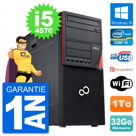 PC Tour Fujitsu Esprimo P720 Intel i5-4570 RAM 32Go Disque 1To Windows 10 Wifi