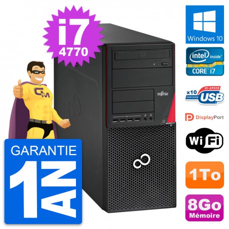 PC Tour Fujitsu Esprimo P720 Intel i7-4770 RAM 8Go Disque 1To Windows 10 Wifi