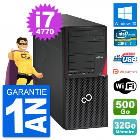 PC Tour Fujitsu Esprimo P720 Intel i7-4770 RAM 32Go Disque 500Go Windows 10 Wifi
