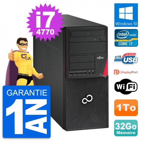 PC Tour Fujitsu Esprimo P720 Intel i7-4770 RAM 32Go Disque 1To Windows 10 Wifi