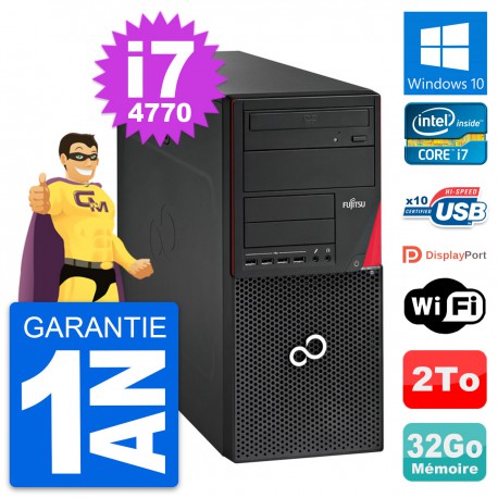 PC Tour Fujitsu Esprimo P720 Intel i7-4770 RAM 32Go Disque 2To Windows 10 Wifi