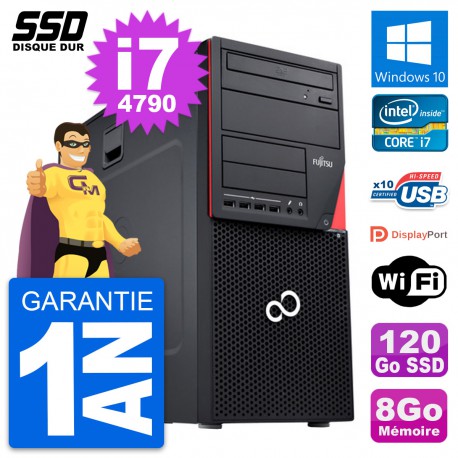 PC Tour Fujitsu Esprimo P720 Intel i7-4790 RAM 8Go SSD 120Go Windows 10 Wifi