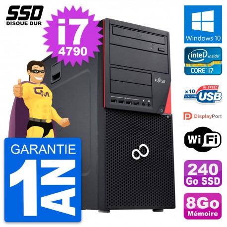 PC Tour Fujitsu Esprimo P720 Intel i7-4790 RAM 8Go SSD 240Go Windows 10 Wifi