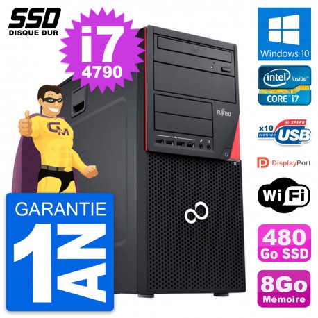 PC Tour Fujitsu Esprimo P720 Intel i7-4790 RAM 8Go SSD 480Go Windows 10 Wifi