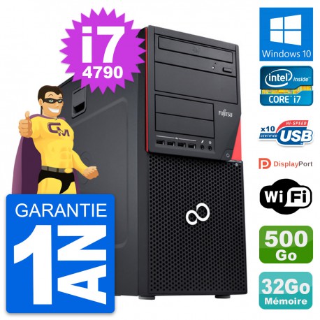 PC Tour Fujitsu Esprimo P720 Intel i7-4790 RAM 32Go Disque 500Go Windows 10 Wifi