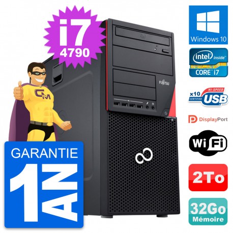 PC Tour Fujitsu Esprimo P720 Intel i7-4790 RAM 32Go Disque 2To Windows 10 Wifi