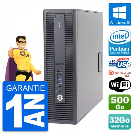 PC HP ProDesk 600 G2 SFF Intel G4400 RAM 32Go Disque Dur 500Go Windows 10 Wifi