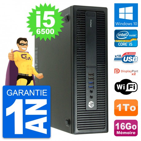 PC HP ProDesk 600 G2 SFF Intel Core i5-6500 RAM 16Go Disque 1To Windows 10 Wifi
