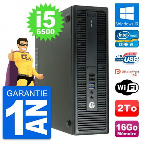 PC HP ProDesk 600 G2 SFF Intel Core i5-6500 RAM 16Go Disque 2To Windows 10 Wifi