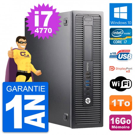 PC HP ProDesk 600 G1 SFF Intel i7-4770 RAM 16Go Disque Dur 1To Windows 10 Wifi