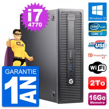 PC HP ProDesk 600 G1 SFF Intel i7-4770 RAM 16Go Disque Dur 2To Windows 10 Wifi