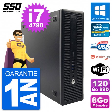 PC HP ProDesk 600 G1 SFF Intel Core i7-4790 RAM 8Go SSD 120Go Windows 10 Wifi