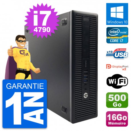 PC HP ProDesk 600 G1 SFF Intel i7-4790 RAM 16Go Disque 500Go Windows 10 Wifi