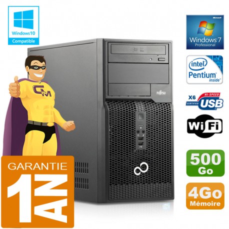 PC Tour Fujitsu Esprimo P400 G630 RAM 4Go Disque 500 Go Wifi W7