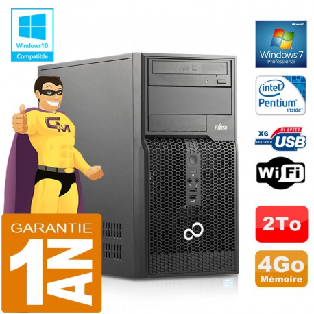 PC Tour Fujitsu Esprimo P400 G630 RAM 4Go Disque 2 To Wifi W7