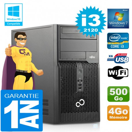 PC Tour Fujitsu Esprimo P400 I3-2120 RAM 4Go Disque 500 Go Wifi W7