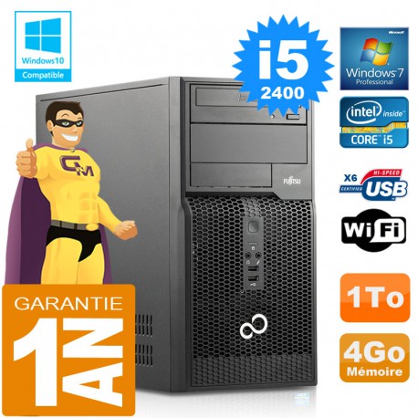 PC Tour Fujitsu Esprimo P400 I5-2400 RAM 4Go Disque 1 To Wifi W7