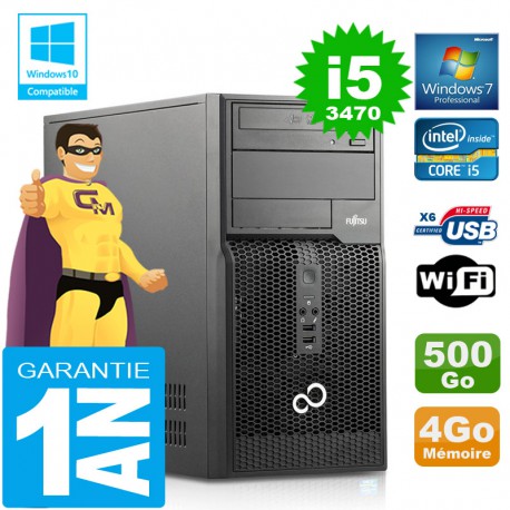 PC Tour Fujitsu Esprimo P400 I5-3470 RAM 4Go Disque 500 Go Wifi W7