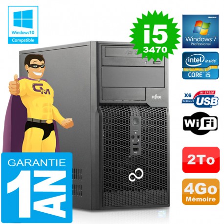 PC Tour Fujitsu Esprimo P400 I5-3470 RAM 4Go Disque 2 To Wifi W7