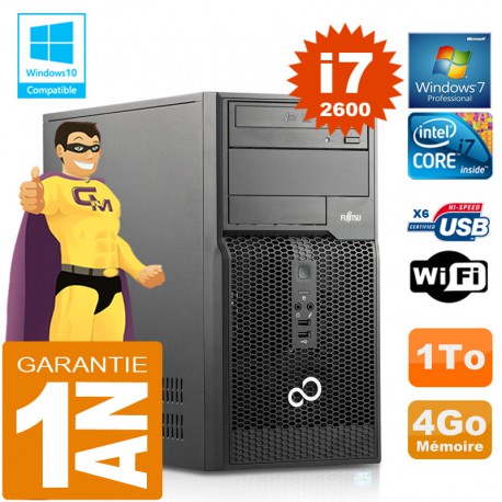 PC Tour Fujitsu Esprimo P400 I7-2600 RAM 4Go Disque 1 To Wifi W7