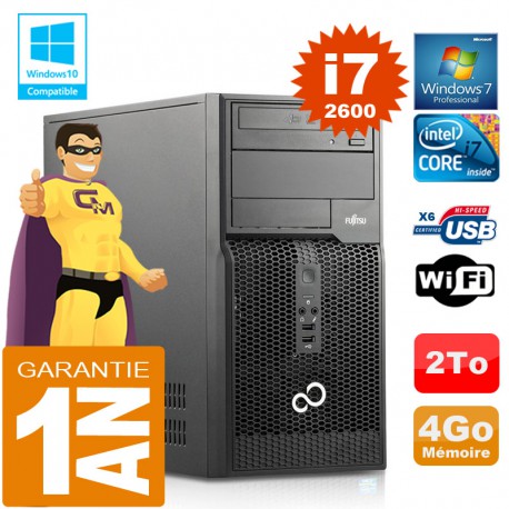 PC Tour Fujitsu Esprimo P400 I7-2600 RAM 4Go Disque 2 To Wifi W7