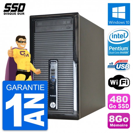 PC Tour HP ProDesk 400 G1 Intel Pentium G3220 RAM 8Go SSD 480Go Windows 10 Wifi