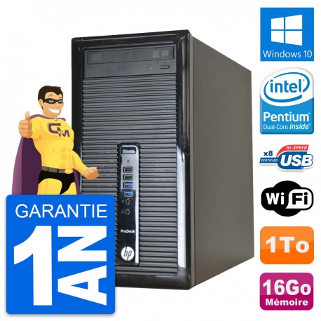 PC Tour HP ProDesk 400 G1 Intel G3220 RAM 16Go Disque Dur 1To Windows 10 Wifi