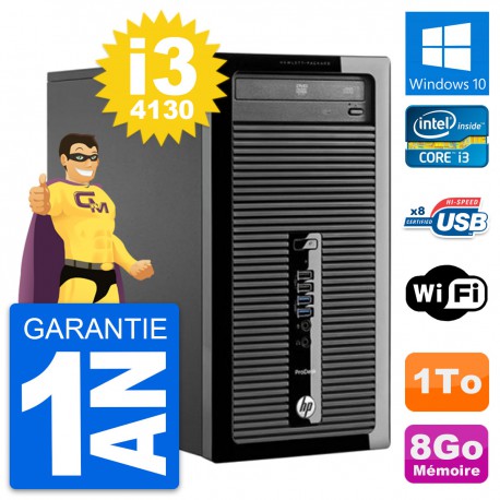 PC Tour HP ProDesk 400 G1 Intel Core i3-4130 RAM 8Go Disque 1To Windows 10 Wifi