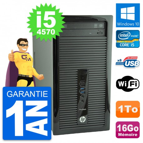 PC Tour HP ProDesk 400 G1 Intel Core i5-4570 RAM 16Go Disque 1To Windows 10 Wifi