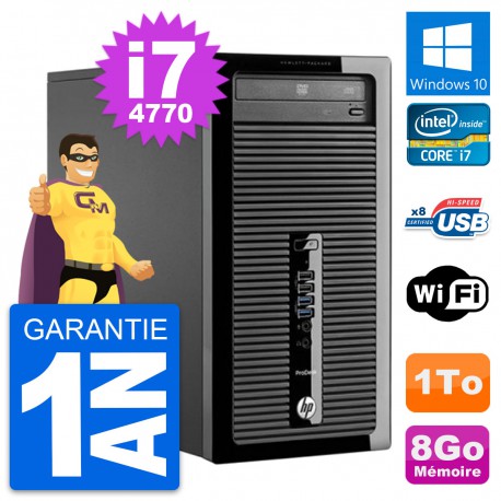 PC Tour HP ProDesk 400 G1 Intel Core i7-4770 RAM 8Go Disque 1To Windows 10 Wifi